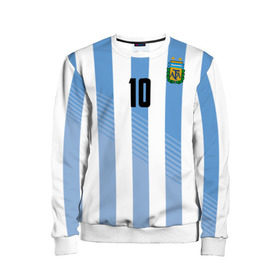 Детский свитшот 3D с принтом Месси (сборная Аргентины) , 100% полиэстер | свободная посадка, прямой крой, мягкая тканевая резинка на рукавах и понизу свитшота | Тематика изображения на принте: barcelona | lionel | messi | аргентина | барселона | кубок | лионель | мира | сборная | футбол