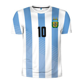 Мужская футболка 3D спортивная с принтом Месси (сборная Аргентины) , 100% полиэстер с улучшенными характеристиками | приталенный силуэт, круглая горловина, широкие плечи, сужается к линии бедра | barcelona | lionel | messi | аргентина | барселона | кубок | лионель | мира | сборная | футбол