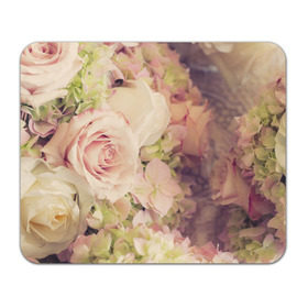 Коврик прямоугольный с принтом Винтажные розы , натуральный каучук | размер 230 х 185 мм; запечатка лицевой стороны | vintage | винтаж | зелень | лето | пионы | розы | узоры | цветы
