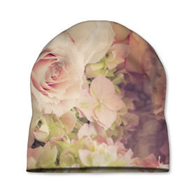 Шапка 3D с принтом Винтажные розы , 100% полиэстер | универсальный размер, печать по всей поверхности изделия | vintage | винтаж | зелень | лето | пионы | розы | узоры | цветы
