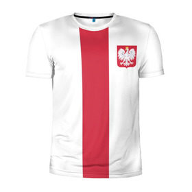 Мужская футболка 3D спортивная с принтом Сборная Польша , 100% полиэстер с улучшенными характеристиками | приталенный силуэт, круглая горловина, широкие плечи, сужается к линии бедра | левандовски | футбол