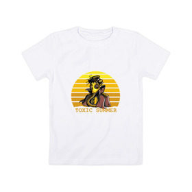 Детская футболка хлопок с принтом Toxic Summer , 100% хлопок | круглый вырез горловины, полуприлегающий силуэт, длина до линии бедер | газ | желтый | кислота | опасно | рисунок | солнце | токсично | человек