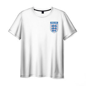 Мужская футболка 3D с принтом Сборная Англия , 100% полиэфир | прямой крой, круглый вырез горловины, длина до линии бедер | england | варди | футбол