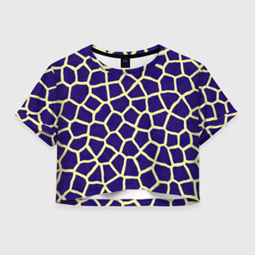 Женская футболка 3D укороченная с принтом Giraffe , 100% полиэстер | круглая горловина, длина футболки до линии талии, рукава с отворотами | жираф