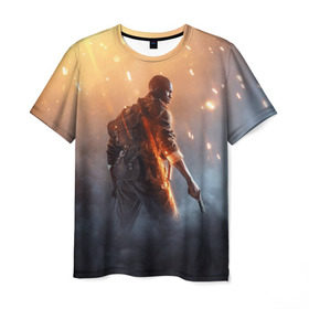 Мужская футболка 3D с принтом Battlefield , 100% полиэфир | прямой крой, круглый вырез горловины, длина до линии бедер | батла | батлфилд
