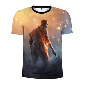 Мужская футболка 3D спортивная с принтом Battlefield , 100% полиэстер с улучшенными характеристиками | приталенный силуэт, круглая горловина, широкие плечи, сужается к линии бедра | батла | батлфилд