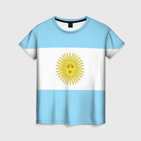 Женская футболка 3D с принтом Аргентина , 100% полиэфир ( синтетическое хлопкоподобное полотно) | прямой крой, круглый вырез горловины, длина до линии бедер | 