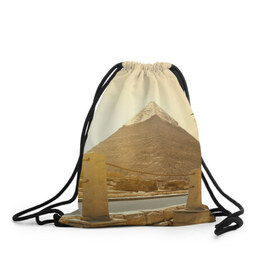 Рюкзак-мешок 3D с принтом Egypt , 100% полиэстер | плотность ткани — 200 г/м2, размер — 35 х 45 см; лямки — толстые шнурки, застежка на шнуровке, без карманов и подкладки | Тематика изображения на принте: egypt | египет | закат | золото | клеопатра | мумия | песок | пирамиды | пустыня | солнце