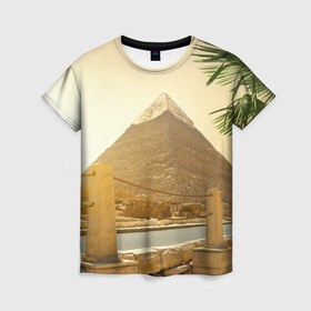 Женская футболка 3D с принтом Egypt , 100% полиэфир ( синтетическое хлопкоподобное полотно) | прямой крой, круглый вырез горловины, длина до линии бедер | egypt | египет | закат | золото | клеопатра | мумия | песок | пирамиды | пустыня | солнце