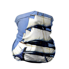 Бандана-труба 3D с принтом Парусник , 100% полиэстер, ткань с особыми свойствами — Activecool | плотность 150‒180 г/м2; хорошо тянется, но сохраняет форму | blue | волны | корабль | море | океан