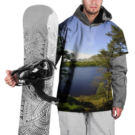 Накидка на куртку 3D с принтом сосны , 100% полиэстер |  | берег | горы | лес | море | озеро | океан | сосны | тайга