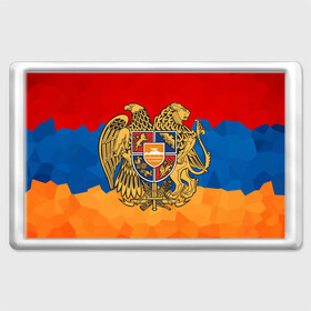 Магнит 45*70 с принтом Армения , Пластик | Размер: 78*52 мм; Размер печати: 70*45 | герб | флаг