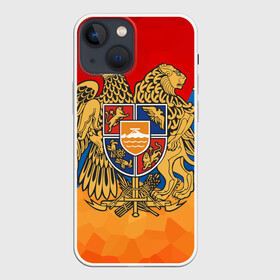 Чехол для iPhone 13 mini с принтом Армения ,  |  | Тематика изображения на принте: герб | флаг