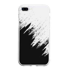Чехол для iPhone 7Plus/8 Plus матовый с принтом Краска и ничего лишнего! , Силикон | Область печати: задняя сторона чехла, без боковых панелей | белый | дизайн | капли | краска | монохромный | разводы | черный