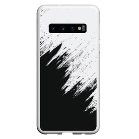 Чехол для Samsung Galaxy S10 с принтом Краска и ничего лишнего! , Силикон | Область печати: задняя сторона чехла, без боковых панелей | Тематика изображения на принте: белый | дизайн | капли | краска | монохромный | разводы | черный
