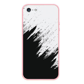 Чехол для iPhone 5/5S матовый с принтом Краска и ничего лишнего! , Силикон | Область печати: задняя сторона чехла, без боковых панелей | белый | дизайн | капли | краска | монохромный | разводы | черный