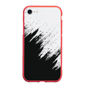 Чехол для iPhone 7/8 матовый с принтом Краска и ничего лишнего! , Силикон | Область печати: задняя сторона чехла, без боковых панелей | белый | дизайн | капли | краска | монохромный | разводы | черный