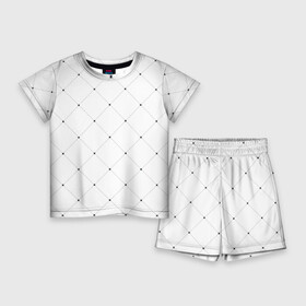Детский костюм с шортами 3D с принтом Точечный узор ,  |  | белый | дизайн | классно | круто | лейбл | точки | узор | цвет | черный