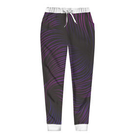 Женские брюки 3D с принтом Пурпурные волны , полиэстер 100% | прямой крой, два кармана без застежек по бокам, с мягкой трикотажной резинкой на поясе и по низу штанин. В поясе для дополнительного комфорта — широкие завязки | абстракция | арт | волны | пурпурный