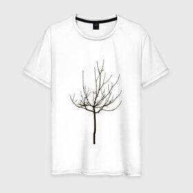 Мужская футболка хлопок с принтом Веточка дерева , 100% хлопок | прямой крой, круглый вырез горловины, длина до линии бедер, слегка спущенное плечо. | ветка | дерево | класс | корки | круто | природа