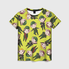 Женская футболка 3D с принтом Солдатики , 100% полиэфир ( синтетическое хлопкоподобное полотно) | прямой крой, круглый вырез горловины, длина до линии бедер | армия | военные | воины | камуфляж | прикольные | солдаты | текстуры