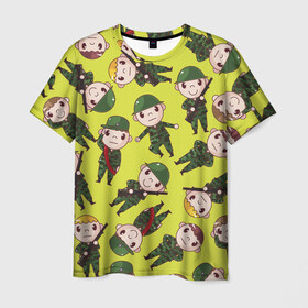 Мужская футболка 3D с принтом Солдатики , 100% полиэфир | прямой крой, круглый вырез горловины, длина до линии бедер | армия | военные | воины | камуфляж | прикольные | солдаты | текстуры