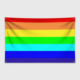 Флаг-баннер с принтом Радуга , 100% полиэстер | размер 67 х 109 см, плотность ткани — 95 г/м2; по краям флага есть четыре люверса для крепления | Тематика изображения на принте: жёлтый | зелёный | красный | оранжевый | полосы | радуга | синий | фиолетовый