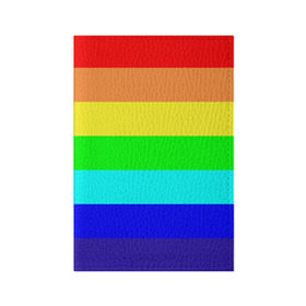 Обложка для паспорта матовая кожа с принтом Радуга , натуральная матовая кожа | размер 19,3 х 13,7 см; прозрачные пластиковые крепления | Тематика изображения на принте: жёлтый | зелёный | красный | оранжевый | полосы | радуга | синий | фиолетовый