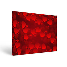 Холст прямоугольный с принтом Красные сердца , 100% ПВХ |  | heart | red | любовь | орнамент | сердце | узор