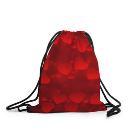 Рюкзак-мешок 3D с принтом Красные сердца , 100% полиэстер | плотность ткани — 200 г/м2, размер — 35 х 45 см; лямки — толстые шнурки, застежка на шнуровке, без карманов и подкладки | heart | red | любовь | орнамент | сердце | узор