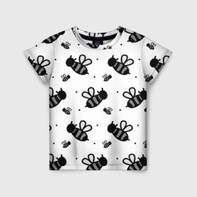 Детская футболка 3D с принтом Рой пчёл , 100% гипоаллергенный полиэфир | прямой крой, круглый вырез горловины, длина до линии бедер, чуть спущенное плечо, ткань немного тянется | белый | бзз | жало | круто | много | пчела | пчелы | рисунок | рой | стая | текстура | черный