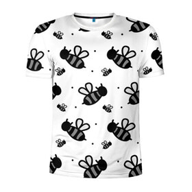 Мужская футболка 3D спортивная с принтом Рой пчёл , 100% полиэстер с улучшенными характеристиками | приталенный силуэт, круглая горловина, широкие плечи, сужается к линии бедра | белый | бзз | жало | круто | много | пчела | пчелы | рисунок | рой | стая | текстура | черный