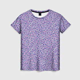 Женская футболка 3D с принтом Состою из клеток , 100% полиэфир ( синтетическое хлопкоподобное полотно) | прямой крой, круглый вырез горловины, длина до линии бедер | классно | красиво | краска | красный | круто | синий | текстура | фиолетовый | форма | цвет
