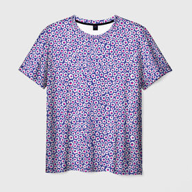 Мужская футболка 3D с принтом Состою из клеток , 100% полиэфир | прямой крой, круглый вырез горловины, длина до линии бедер | классно | красиво | краска | красный | круто | синий | текстура | фиолетовый | форма | цвет
