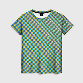 Женская футболка 3D с принтом Великая иллюзия , 100% полиэфир ( синтетическое хлопкоподобное полотно) | прямой крой, круглый вырез горловины, длина до линии бедер | иллюзии | иллюзия | классная | классно | круто | обман | оптическая | показалось | фигура
