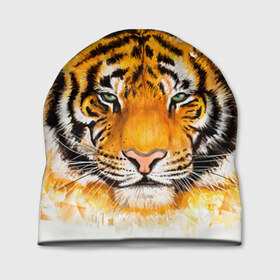 Шапка 3D с принтом Tiger , 100% полиэстер | универсальный размер, печать по всей поверхности изделия | тигр