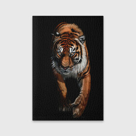 Обложка для паспорта матовая кожа с принтом Tiger , натуральная матовая кожа | размер 19,3 х 13,7 см; прозрачные пластиковые крепления | тигр