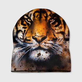 Шапка 3D с принтом Tiger , 100% полиэстер | универсальный размер, печать по всей поверхности изделия | тигр