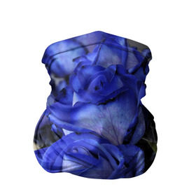 Бандана-труба 3D с принтом Синие розы , 100% полиэстер, ткань с особыми свойствами — Activecool | плотность 150‒180 г/м2; хорошо тянется, но сохраняет форму | Тематика изображения на принте: девушкам | розы | синие | цветы