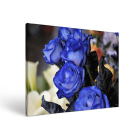 Холст прямоугольный с принтом Синие розы , 100% ПВХ |  | Тематика изображения на принте: девушкам | розы | синие | цветы