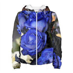 Женская куртка 3D с принтом Синие розы , ткань верха — 100% полиэстер, подклад — флис | прямой крой, подол и капюшон оформлены резинкой с фиксаторами, два кармана без застежек по бокам, один большой потайной карман на груди. Карман на груди застегивается на липучку | Тематика изображения на принте: девушкам | розы | синие | цветы