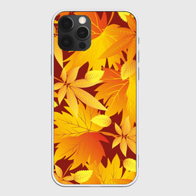 Чехол для iPhone 12 Pro Max с принтом Камуфляж Золотая осень , Силикон |  | листья | узор