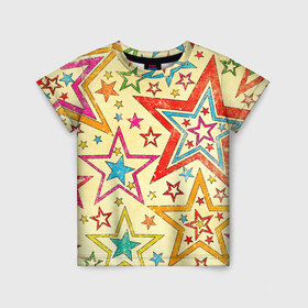 Детская футболка 3D с принтом Звезда , 100% гипоаллергенный полиэфир | прямой крой, круглый вырез горловины, длина до линии бедер, чуть спущенное плечо, ткань немного тянется | Тематика изображения на принте: звёзды | орнамент | прикольные картинки | узор | цвет