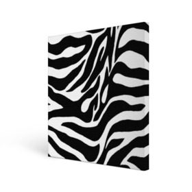 Холст квадратный с принтом Зебра , 100% ПВХ |  | Тематика изображения на принте: животные | зебра | полосы | текстуры | черно белый