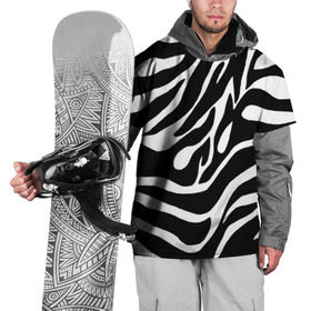 Накидка на куртку 3D с принтом Зебра , 100% полиэстер |  | животные | зебра | полосы | текстуры | черно белый