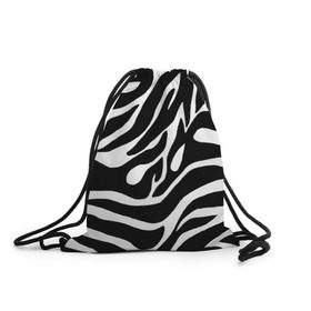Рюкзак-мешок 3D с принтом Зебра , 100% полиэстер | плотность ткани — 200 г/м2, размер — 35 х 45 см; лямки — толстые шнурки, застежка на шнуровке, без карманов и подкладки | животные | зебра | полосы | текстуры | черно белый