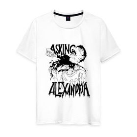 Мужская футболка хлопок с принтом Asking Alexandria , 100% хлопок | прямой крой, круглый вырез горловины, длина до линии бедер, слегка спущенное плечо. | alternative | asking alexandria | hardcore | metal | post hardcore | rock | scream | sxe