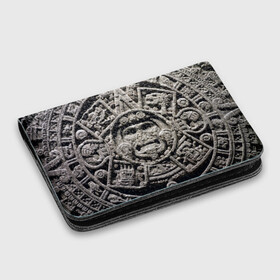 Картхолдер с принтом с принтом Календарь ацтеков , натуральная матовая кожа | размер 7,3 х 10 см; кардхолдер имеет 4 кармана для карт; | ацтеки | древняя цивилизация | индейцы | майя | южная америка
