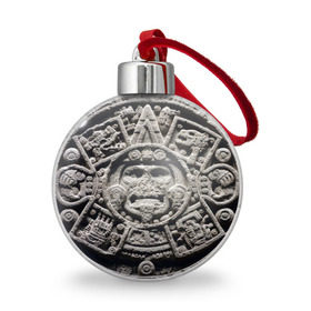 Ёлочный шар с принтом Календарь ацтеков , Пластик | Диаметр: 77 мм | ацтеки | древняя цивилизация | индейцы | майя | южная америка
