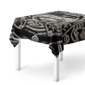 Скатерть 3D с принтом Календарь ацтеков , 100% полиэстер (ткань не мнется и не растягивается) | Размер: 150*150 см | ацтеки | древняя цивилизация | индейцы | майя | южная америка